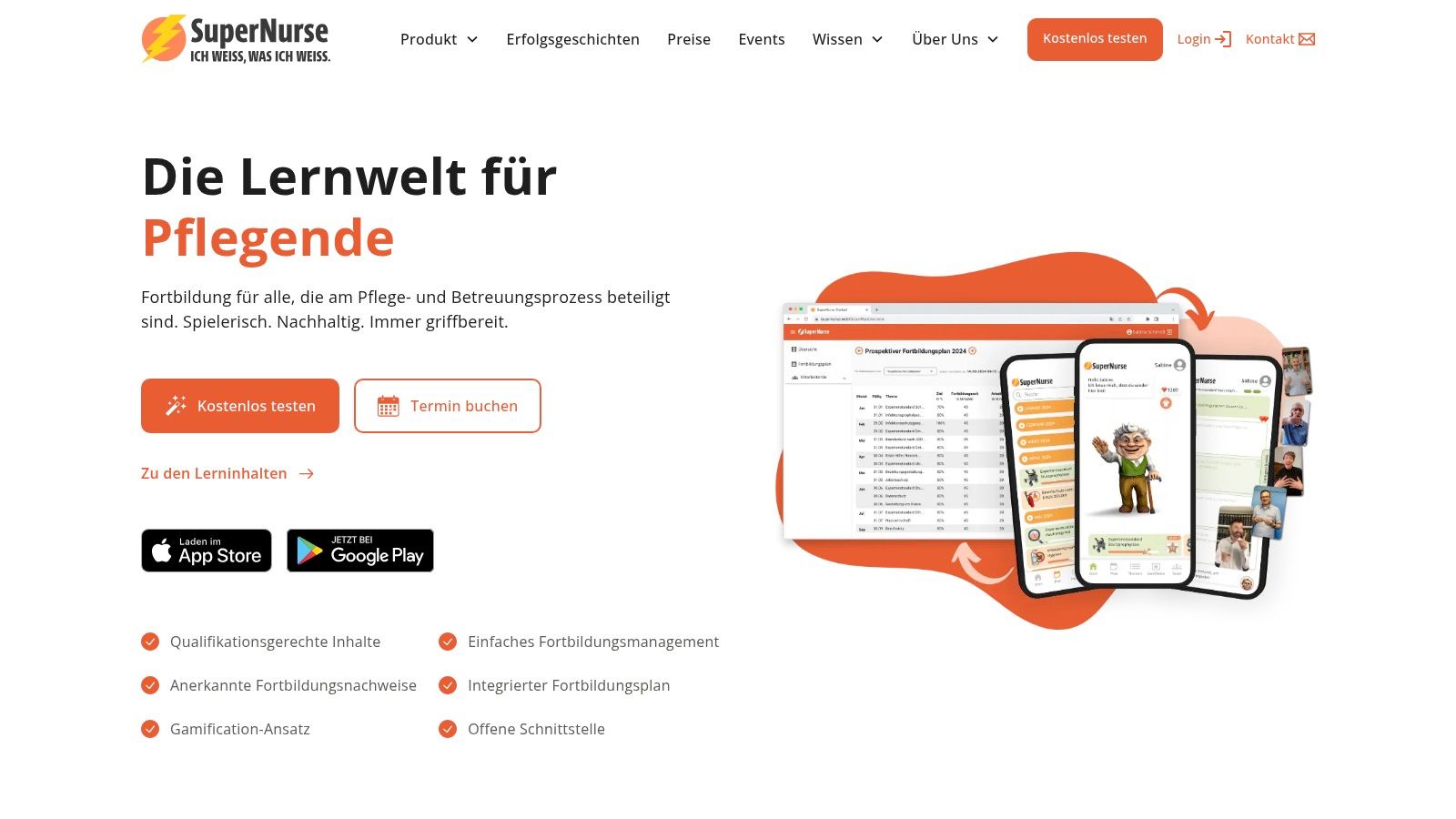 SuperNurse, Lernwelt für Pflegende